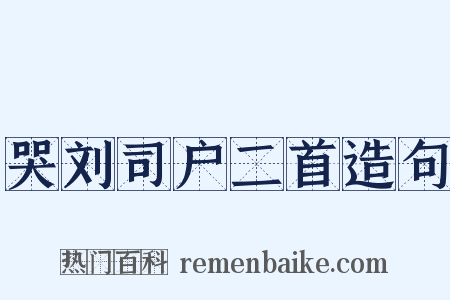 哭刘司户二首造句是什么意思的图片